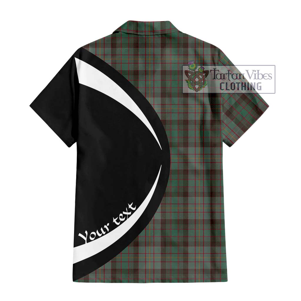 Cochrane Hunting Tartan Short Sleeve Button Up with Family Crest Circle Style - Tartan Vibes Clothing