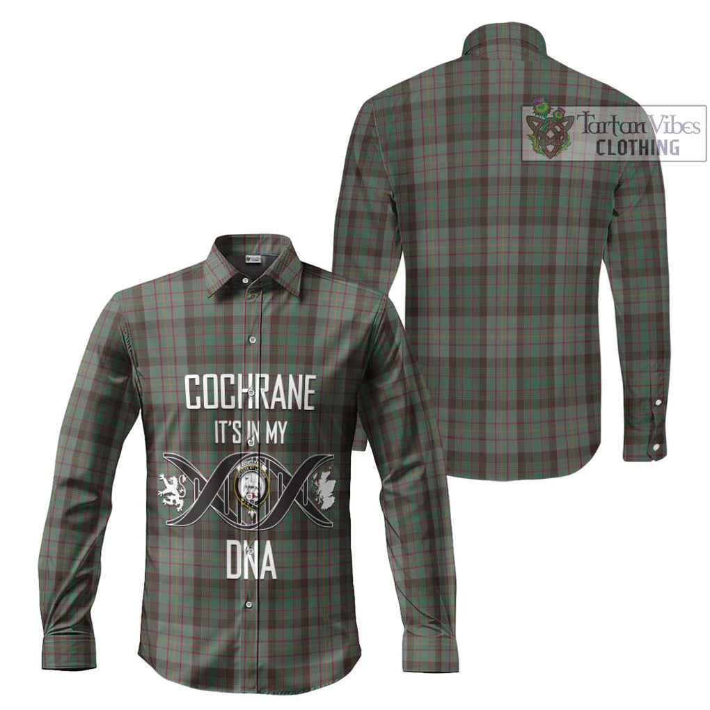 Cochrane Hunting Tartan Long Sleeve Button Shirt with Family Crest DNA In Me Style Men's Shirt - Tartanvibesclothing Shop