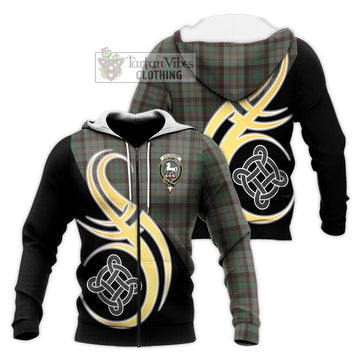 Cochrane Hunting Tartan Knitted Hoodie with Family Crest and Celtic Symbol Style