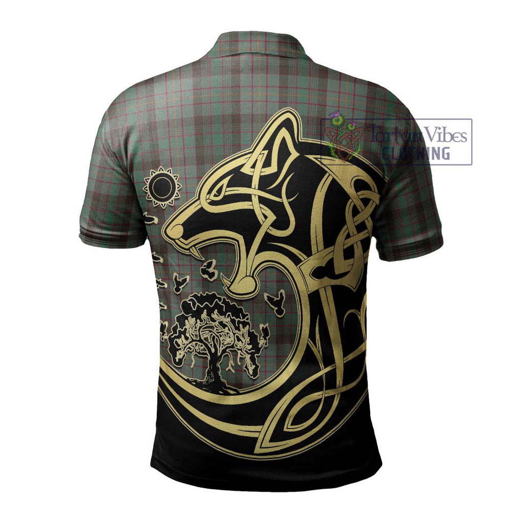 Cochrane Hunting Tartan Polo Shirt with Family Crest Celtic Wolf Style - Tartanvibesclothing Shop