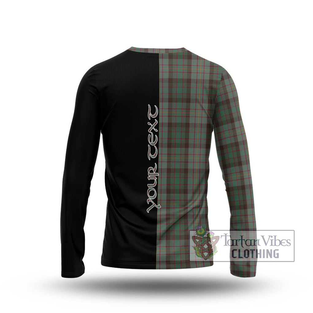 Cochrane Hunting Tartan Long Sleeve T-Shirt with Family Crest and Half Of Me Style - Tartanvibesclothing Shop