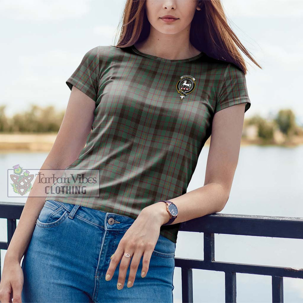 Cochrane Hunting Tartan Cotton T-Shirt with Family Crest Women's Shirt - Tartanvibesclothing Shop