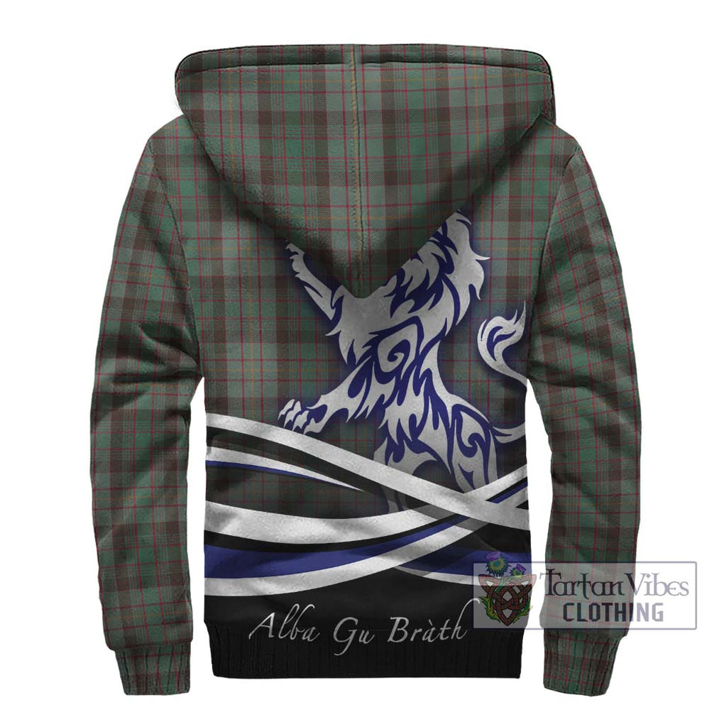 Cochrane Hunting Tartan Sherpa Hoodie with Alba Gu Brath Regal Lion Emblem - Tartanvibesclothing Shop