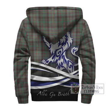 Cochrane Hunting Tartan Sherpa Hoodie with Alba Gu Brath Regal Lion Emblem