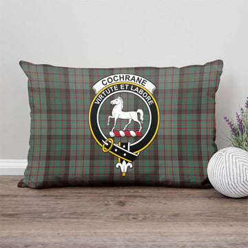 Cochrane Hunting Tartan Pillow Cover with Family Crest