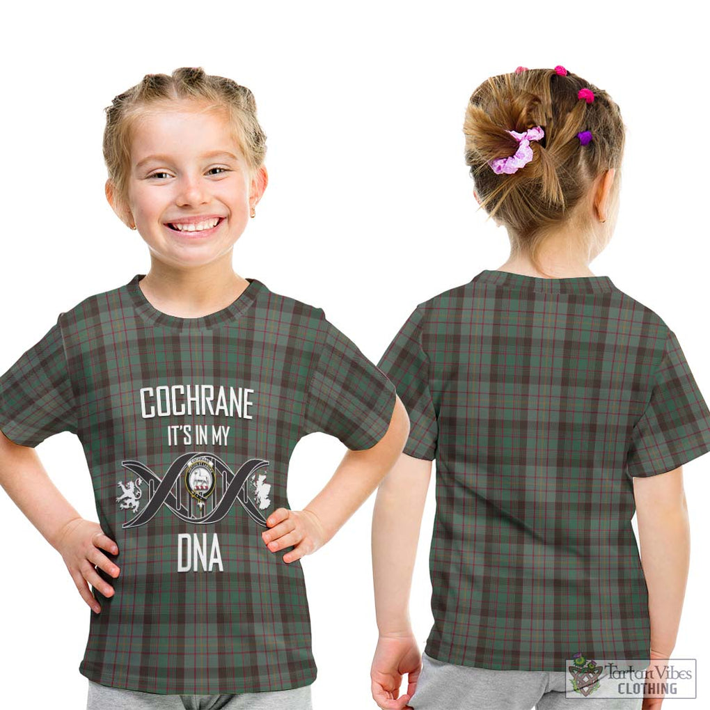 Cochrane Hunting Tartan Kid T-Shirt with Family Crest DNA In Me Style - Tartanvibesclothing Shop