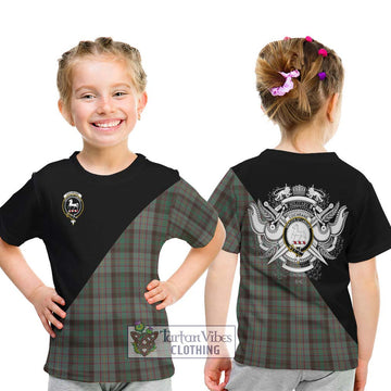 Cochrane Hunting Tartan Kid T-Shirt with Family Crest and Military Logo Style