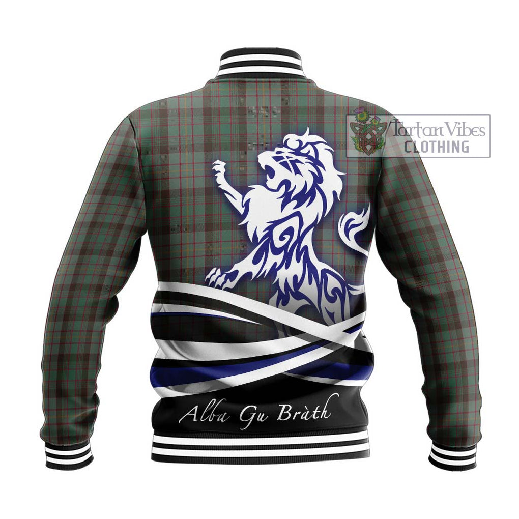 Cochrane Hunting Tartan Baseball Jacket with Alba Gu Brath Regal Lion Emblem - Tartanvibesclothing Shop