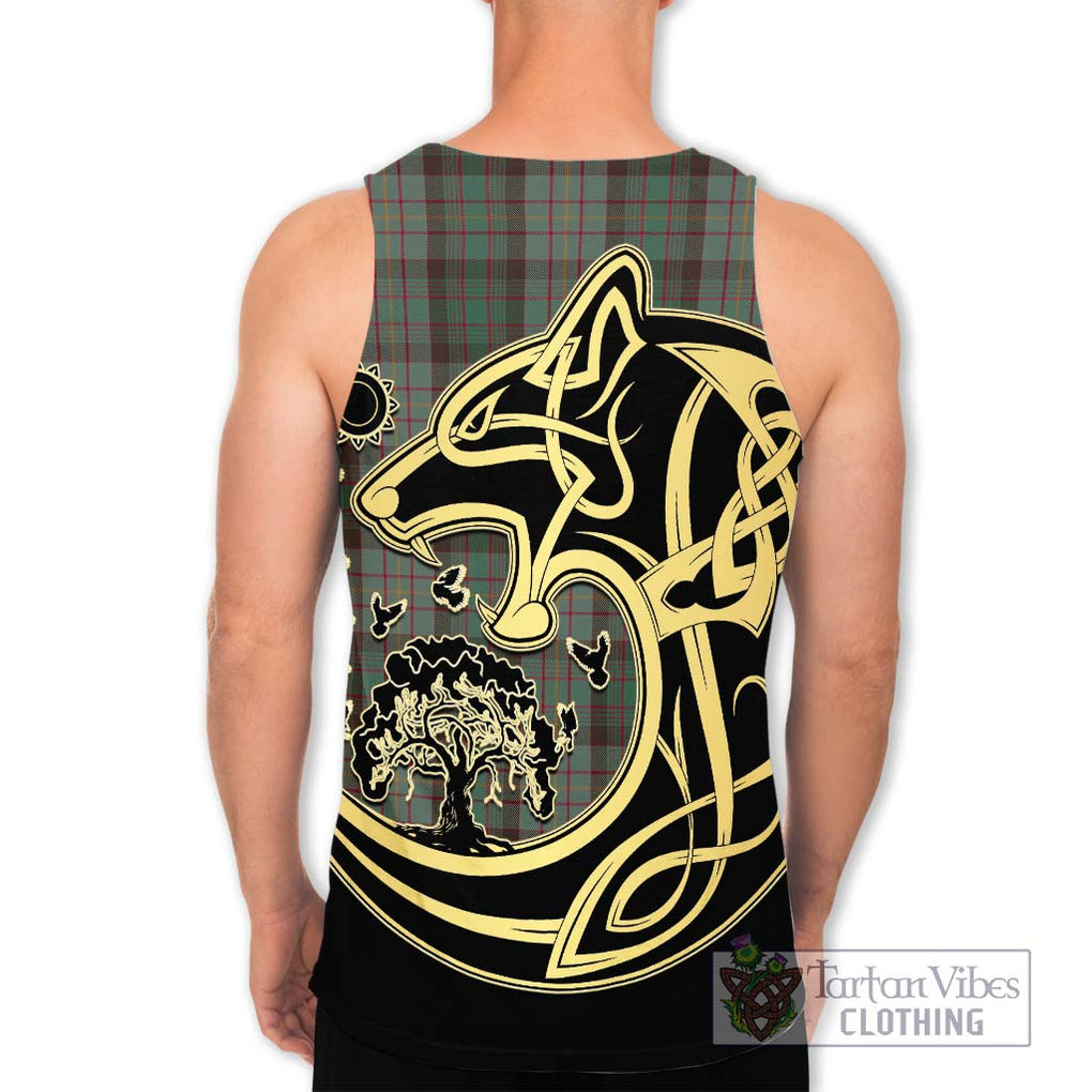 Cochrane Hunting Tartan Men's Tank Top with Family Crest Celtic Wolf Style - Tartan Vibes Clothing