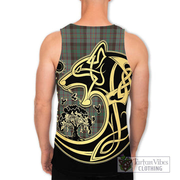 Cochrane Hunting Tartan Men's Tank Top with Family Crest Celtic Wolf Style