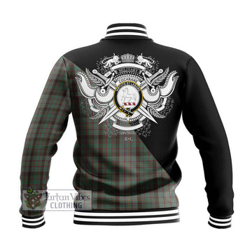 Cochrane Hunting Tartan Baseball Jacket with Family Crest and Military Logo Style