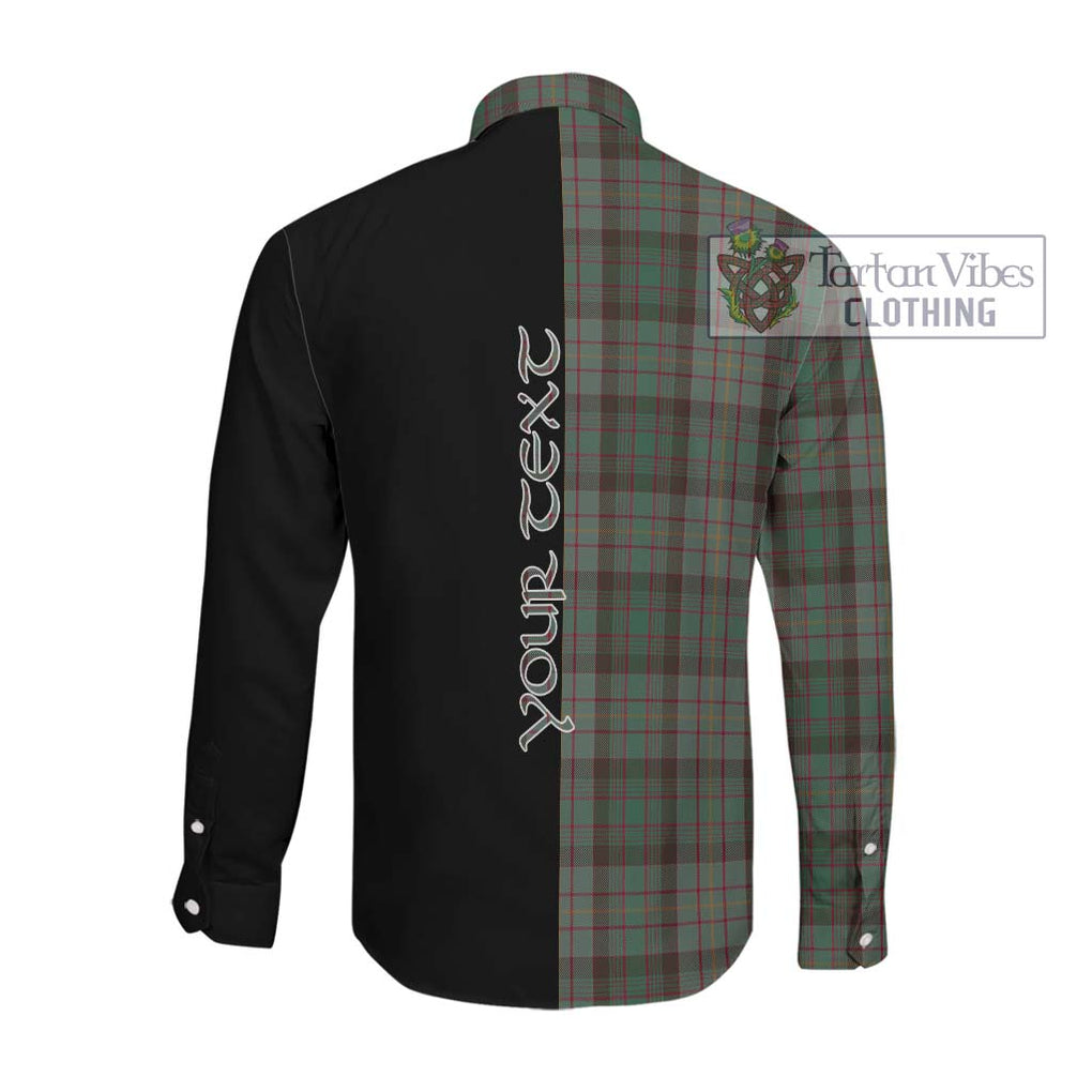 Cochrane Hunting Tartan Long Sleeve Button Shirt with Family Crest and Half Of Me Style Men's Shirt - Tartanvibesclothing Shop