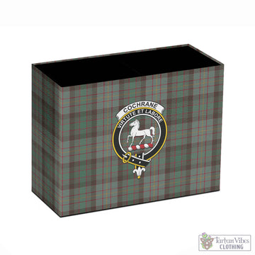 Cochrane Hunting Tartan Pen Holder with Family Crest