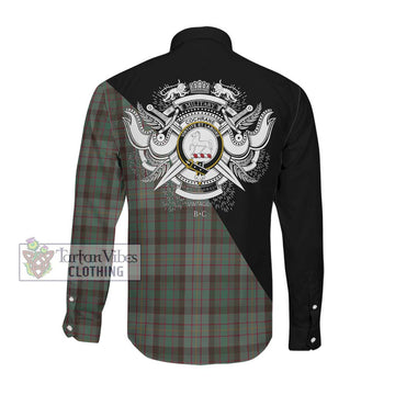 Cochrane Hunting Tartan Long Sleeve Button Shirt with Family Crest and Military Logo Style