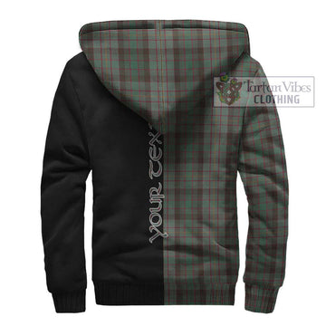 Cochrane Hunting Tartan Sherpa Hoodie with Family Crest and Half Of Me Style