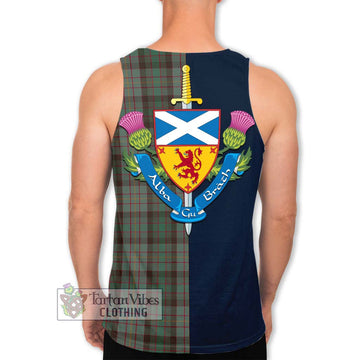 Cochrane Hunting Tartan Men's Tank Top Alba with Scottish Lion Royal Arm Half Style