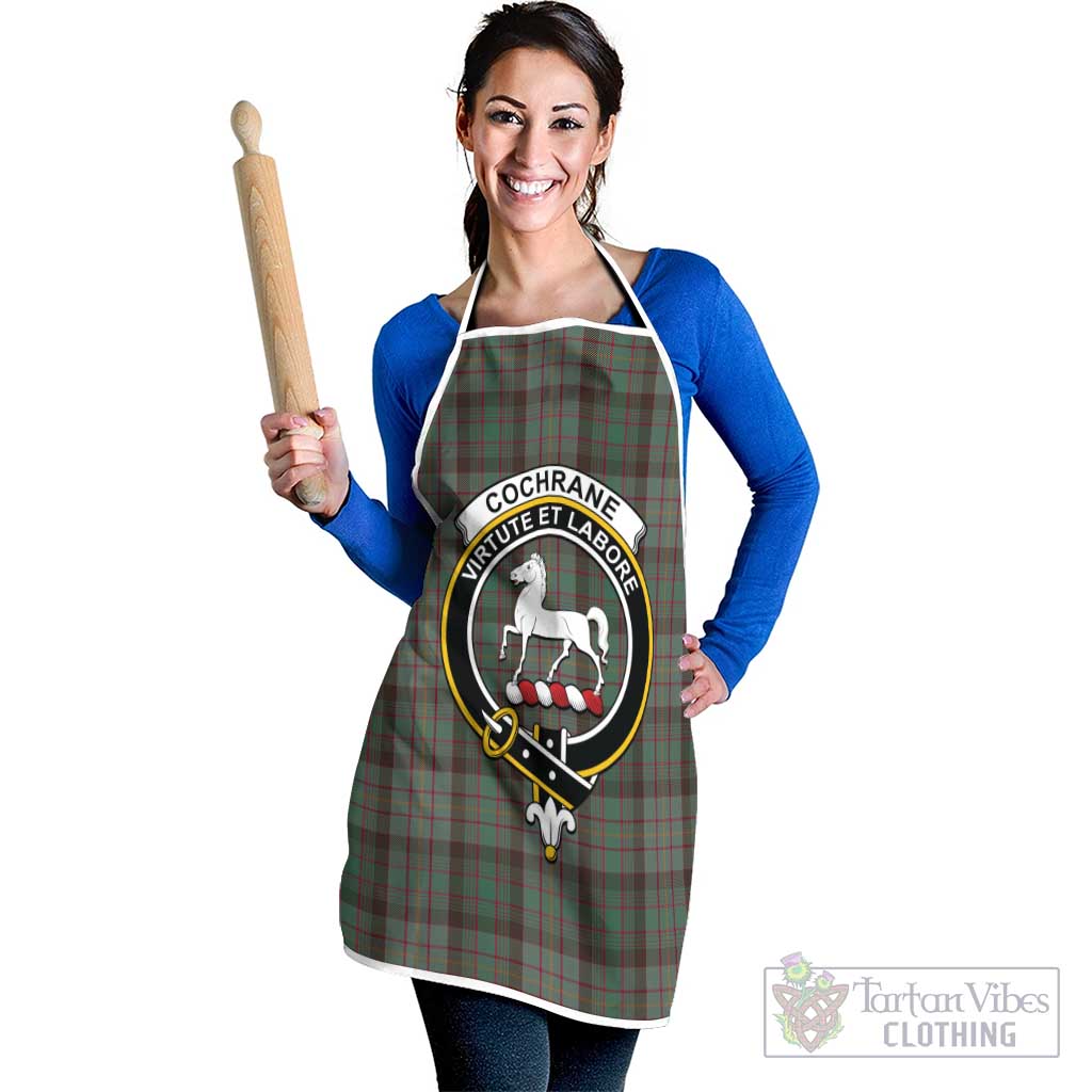 Cochrane Hunting Tartan Apron with Family Crest White - Tartan Vibes Clothing