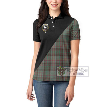 Cochrane Hunting Tartan Women's Polo Shirt with Family Crest and Military Logo Style