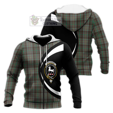 Cochrane Hunting Tartan Knitted Hoodie with Family Crest Circle Style