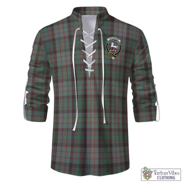 Cochrane Hunting Tartan Men's Scottish Traditional Jacobite Ghillie Kilt Shirt with Family Crest