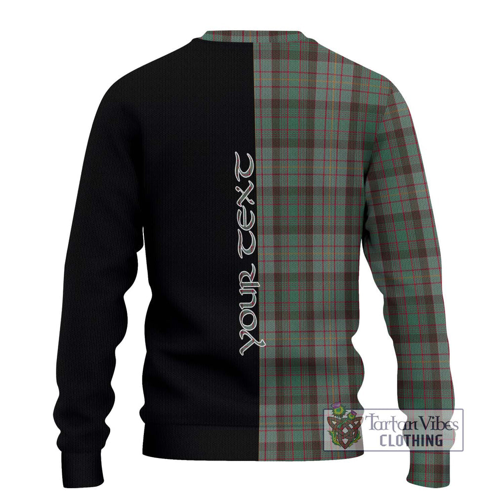 Cochrane Hunting Tartan Knitted Sweater with Family Crest and Half Of Me Style - Tartanvibesclothing Shop