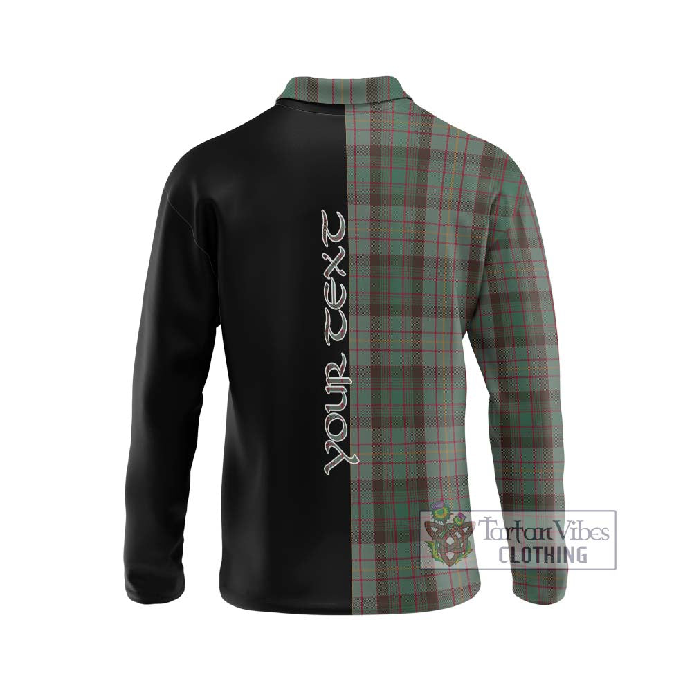 Cochrane Hunting Tartan Long Sleeve Polo Shirt with Family Crest and Half Of Me Style - Tartanvibesclothing Shop