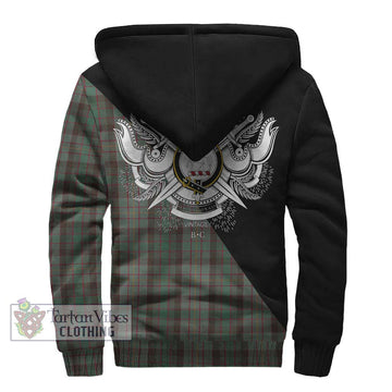 Cochrane Hunting Tartan Sherpa Hoodie with Family Crest and Military Logo Style