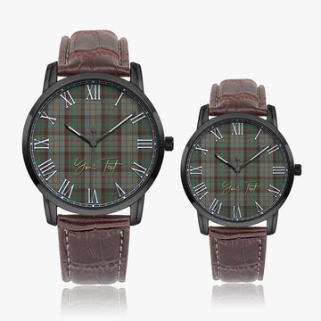 Cochrane Hunting Tartan Personalized Your Text Leather Trap Quartz Watch