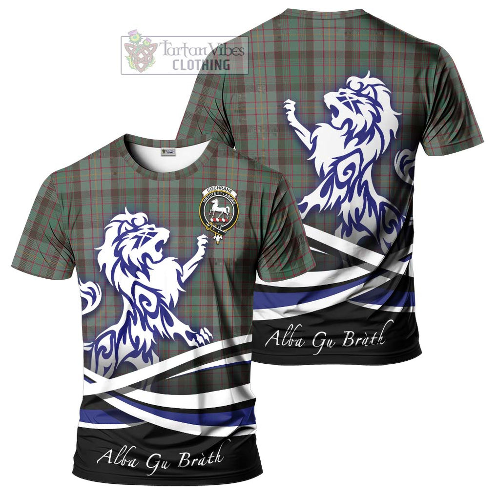 Tartan Vibes Clothing Cochrane Hunting Tartan Cotton T-shirt with Alba Gu Brath Regal Lion Emblem