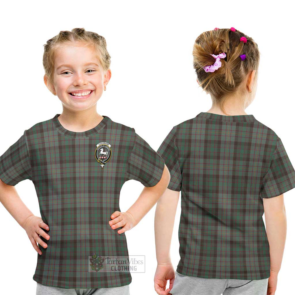 Cochrane Hunting Tartan Kid T-Shirt with Family Crest - Tartanvibesclothing Shop