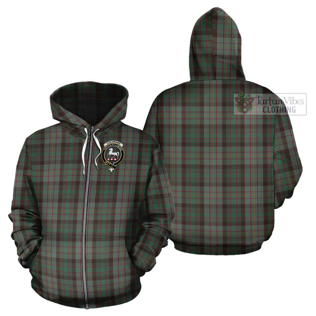 Cochrane Hunting Tartan Cotton Hoodie with Family Crest Zip Hoodie - Tartan Vibes Clothing