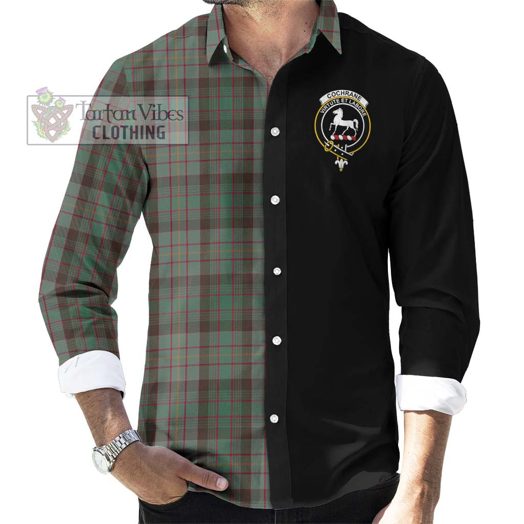 Cochrane Hunting Tartan Long Sleeve Button Shirt with Family Crest and Half Of Me Style - Tartanvibesclothing Shop