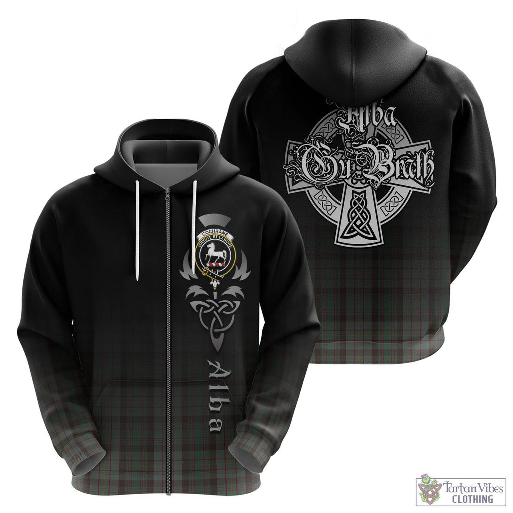 Tartan Vibes Clothing Cochrane Hunting Tartan Hoodie Featuring Alba Gu Brath Family Crest Celtic Inspired