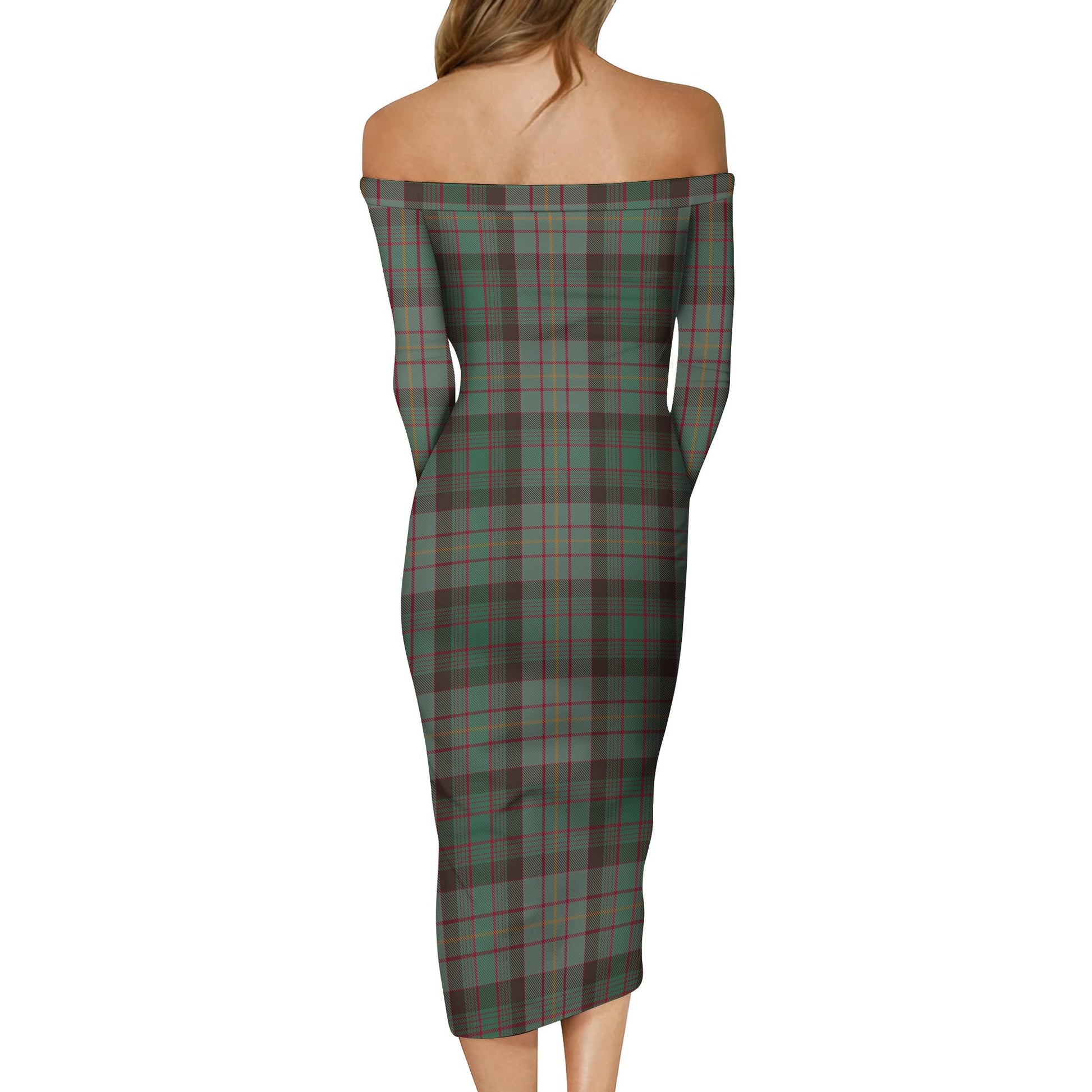 Cochrane Hunting Tartan Off Shoulder Lady Dress - Tartanvibesclothing