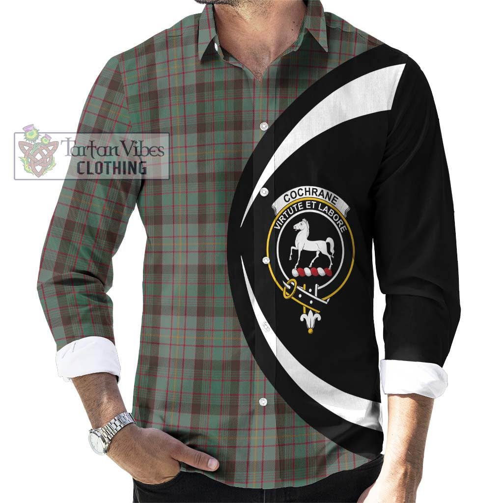 Tartan Vibes Clothing Cochrane Hunting Tartan Long Sleeve Button Up with Family Crest Circle Style