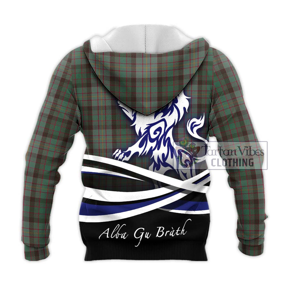 Cochrane Hunting Tartan Knitted Hoodie with Alba Gu Brath Regal Lion Emblem - Tartanvibesclothing Shop