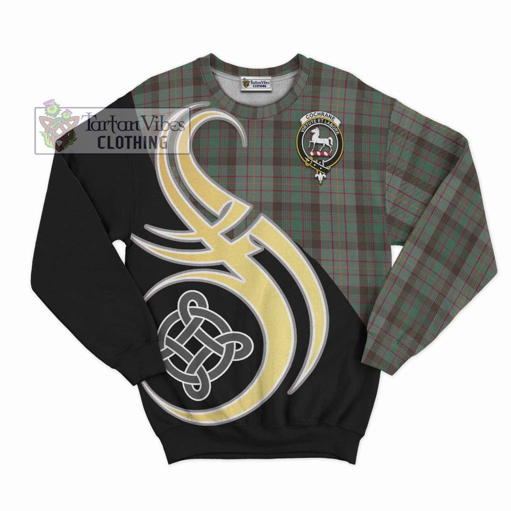 Cochrane Hunting Tartan Sweatshirt with Family Crest and Celtic Symbol Style - Tartan Vibes Clothing