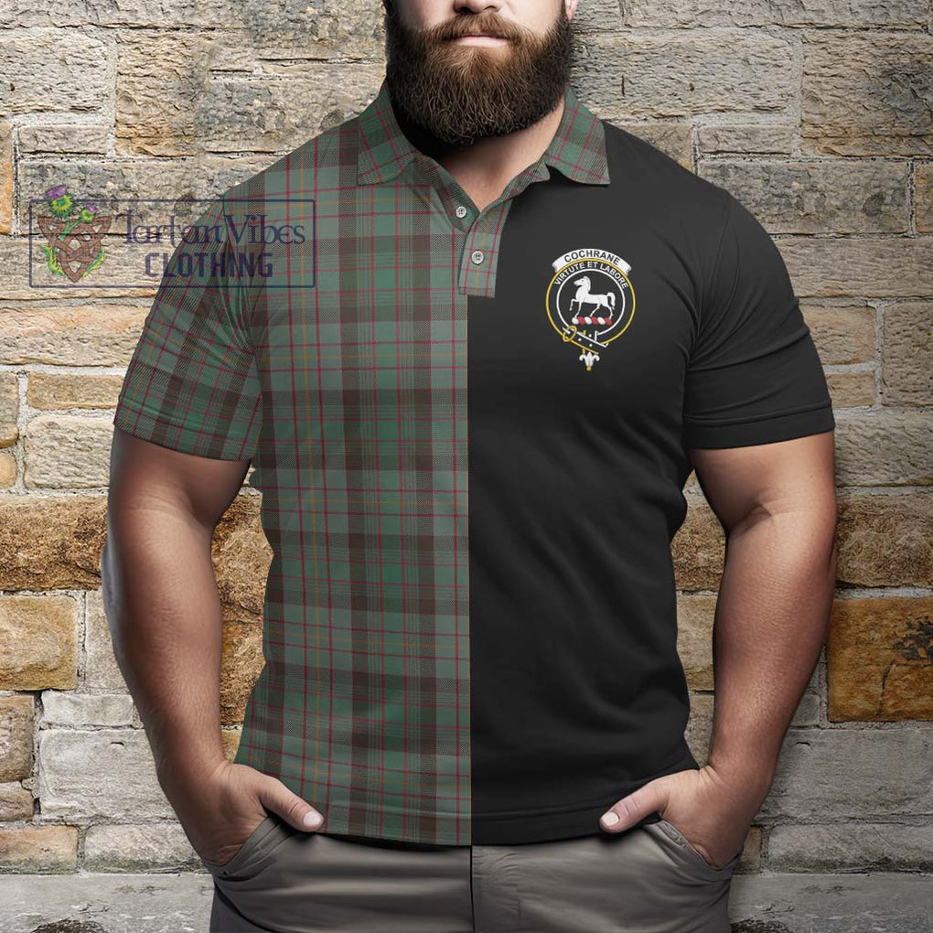 Cochrane Hunting Tartan Polo Shirt with Family Crest and Half Of Me Style - Tartanvibesclothing Shop