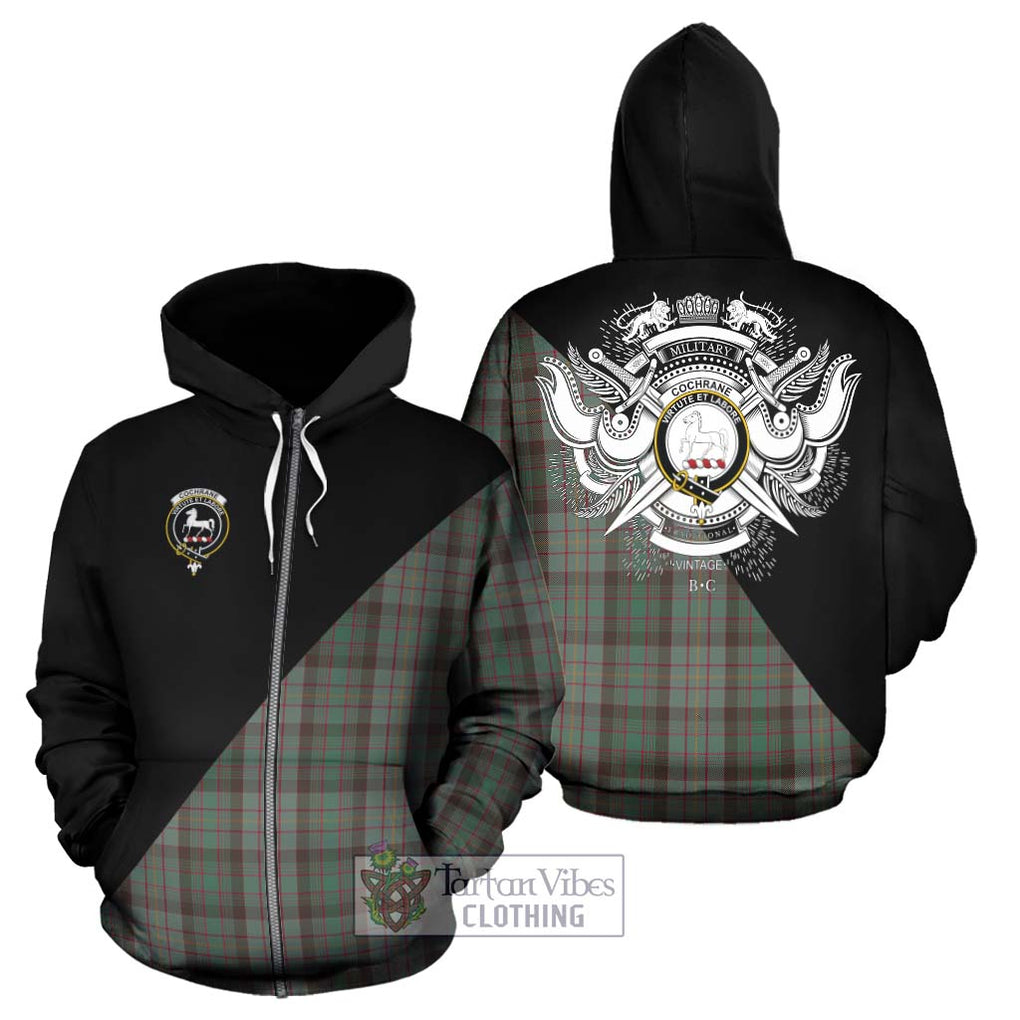 Cochrane Hunting Tartan Hoodie with Family Crest and Military Logo Style - Tartanvibesclothing Shop