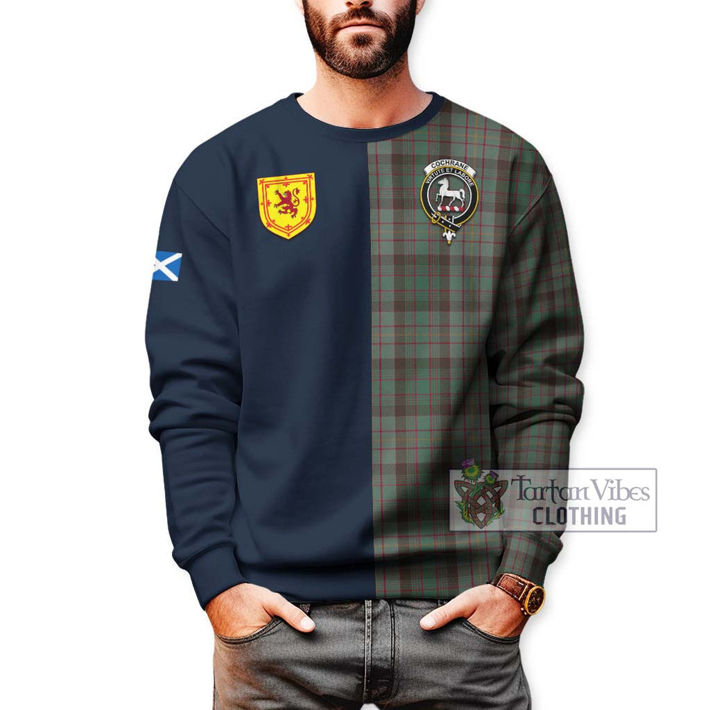 Tartan Vibes Clothing Cochrane Hunting Tartan Sweatshirt with Scottish Lion Royal Arm Half Style