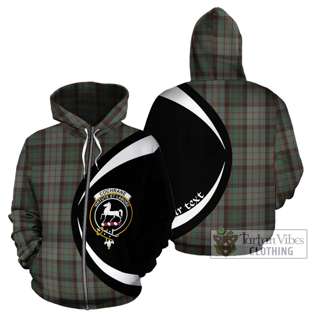 Tartan Vibes Clothing Cochrane Hunting Tartan Hoodie with Family Crest Circle Style