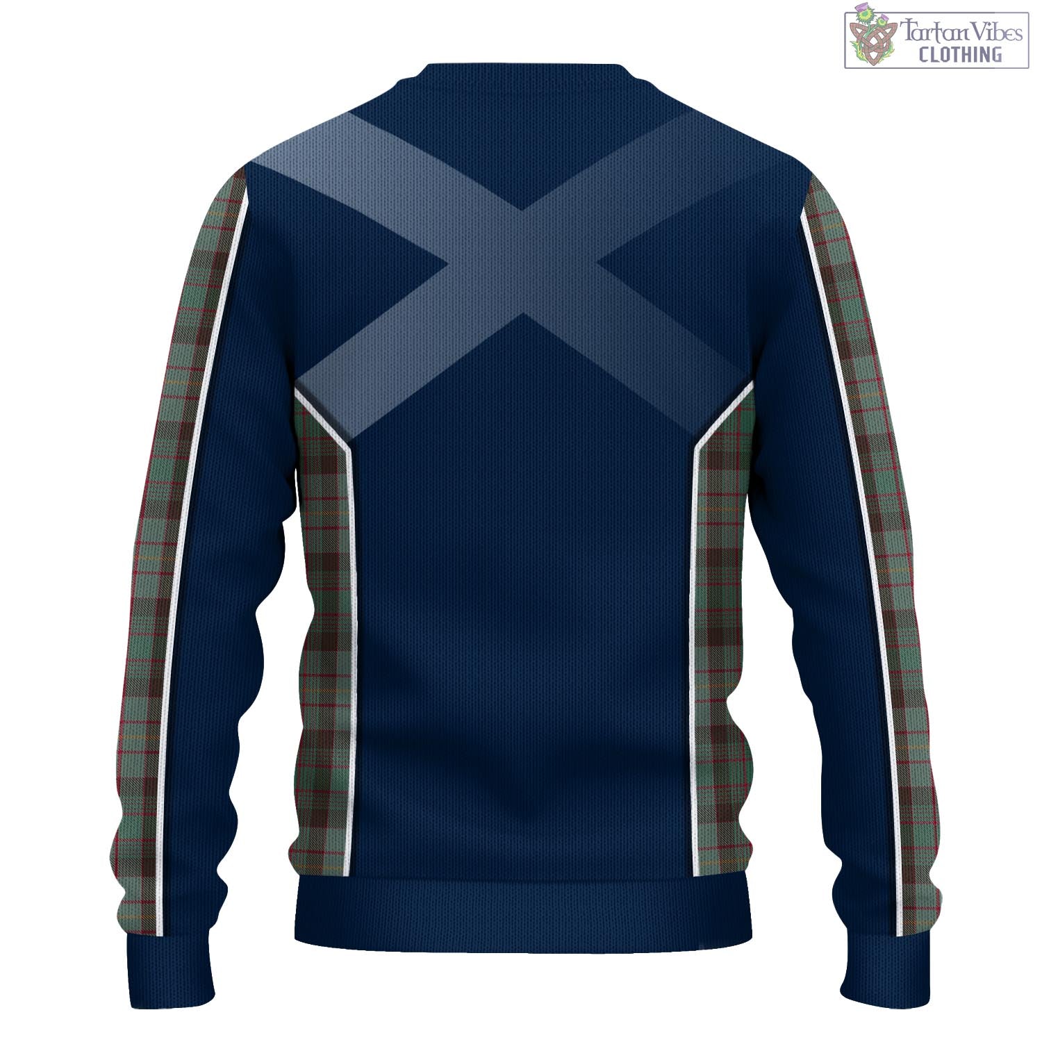 Tartan Vibes Clothing Cochrane Hunting Tartan Knitted Sweatshirt with Family Crest and Scottish Thistle Vibes Sport Style