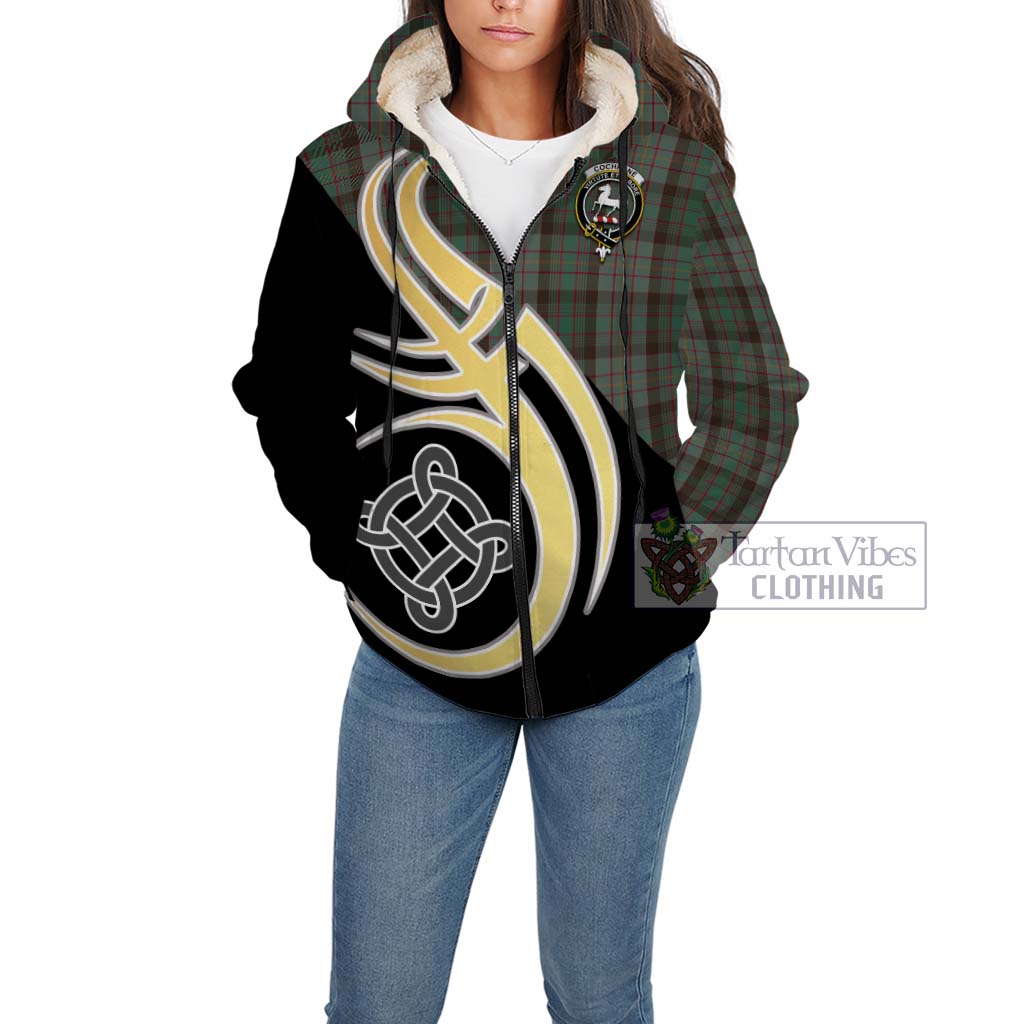 Cochrane Hunting Tartan Sherpa Hoodie with Family Crest and Celtic Symbol Style Unisex - Tartan Vibes Clothing