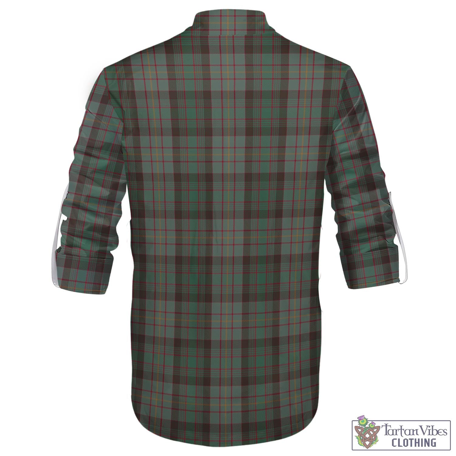 Tartan Vibes Clothing Cochrane Hunting Tartan Men's Scottish Traditional Jacobite Ghillie Kilt Shirt with Family Crest