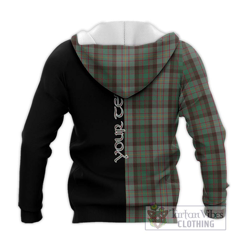 Cochrane Hunting Tartan Knitted Hoodie with Family Crest and Half Of Me Style - Tartanvibesclothing Shop