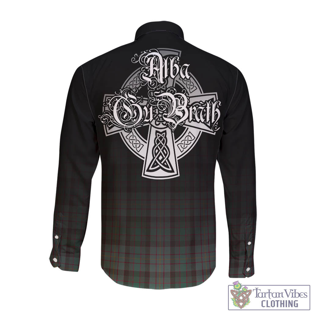 Tartan Vibes Clothing Cochrane Hunting Tartan Long Sleeve Button Up Featuring Alba Gu Brath Family Crest Celtic Inspired