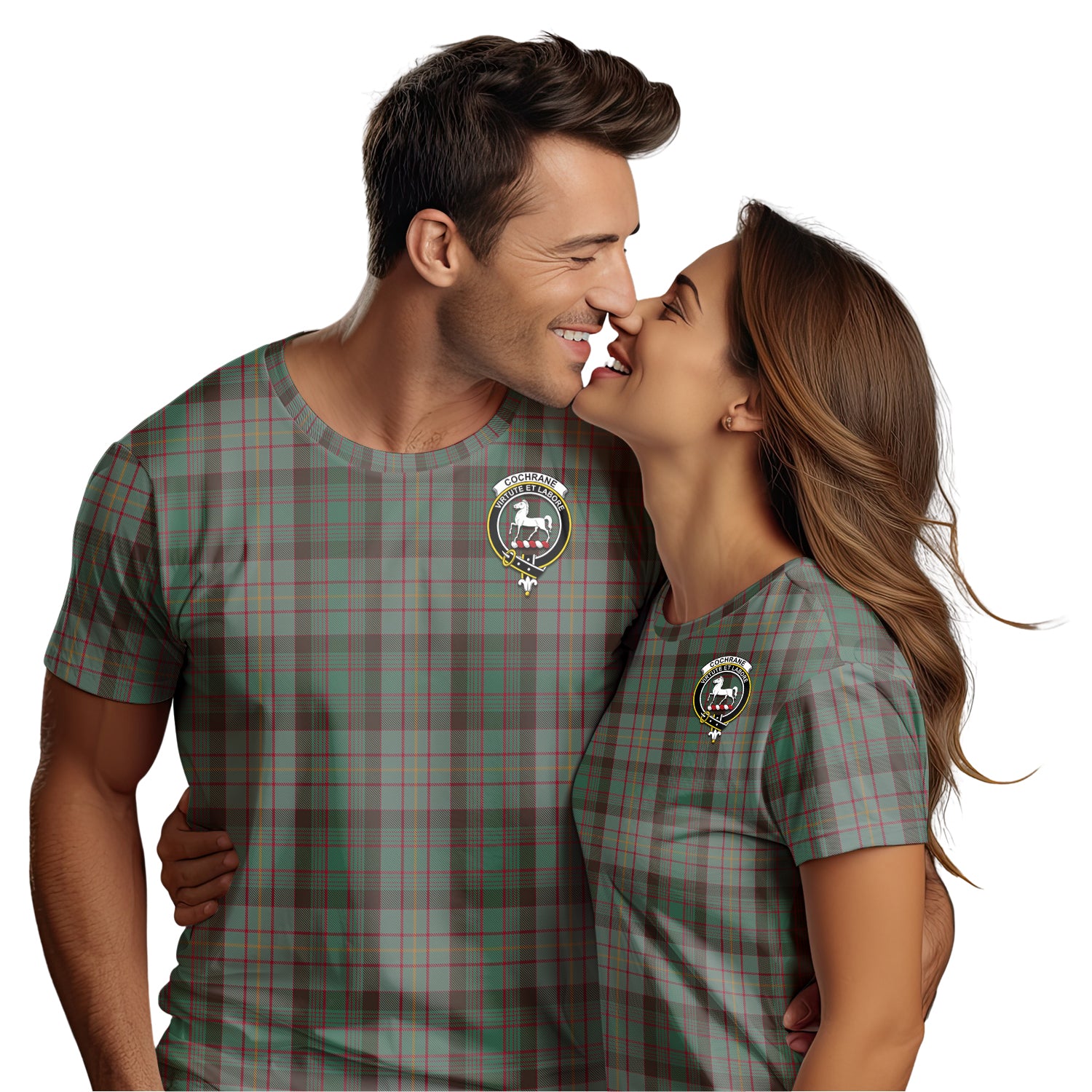 Cochrane Hunting Tartan T-Shirt with Family Crest - Tartan Vibes Clothing