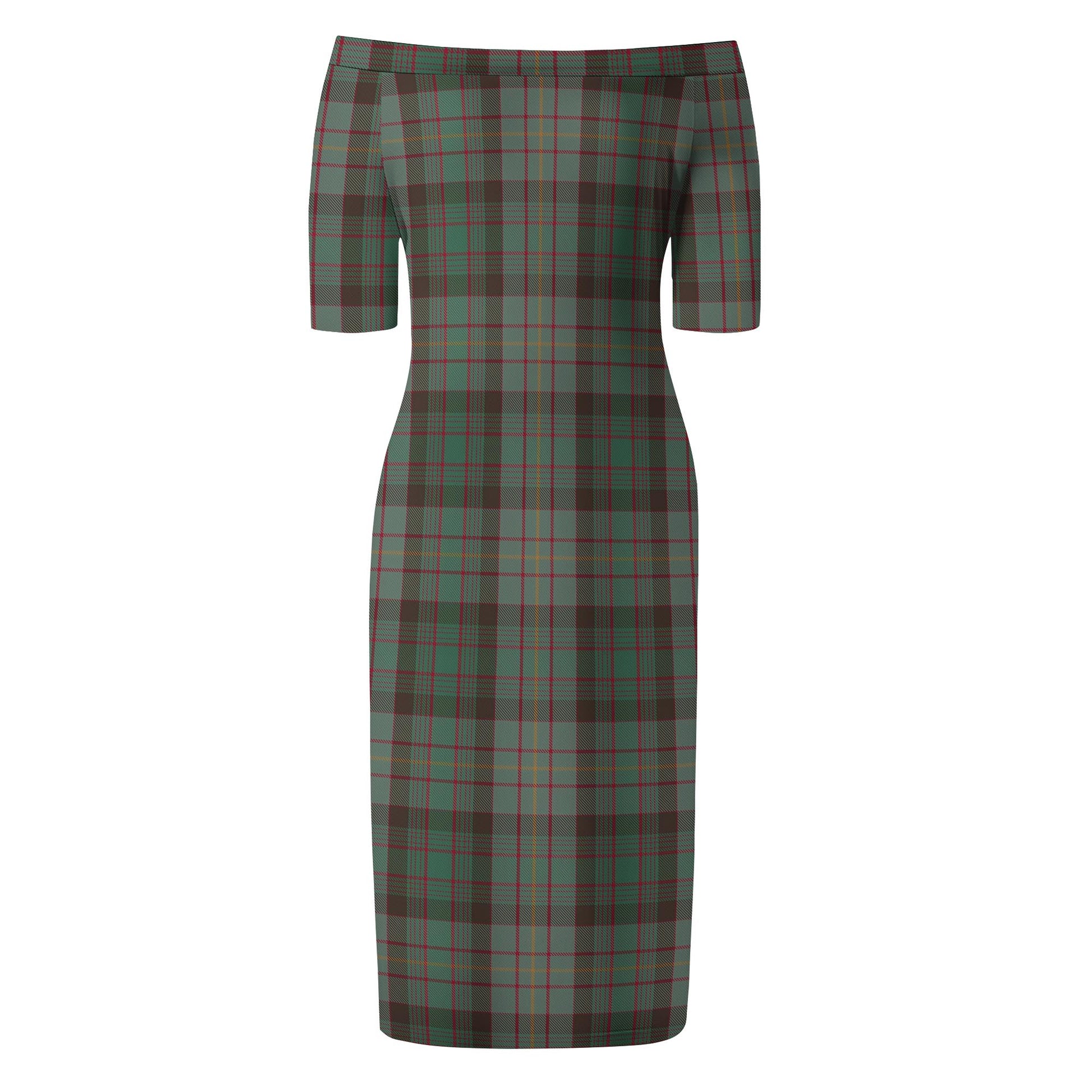 Cochrane Hunting Tartan Off Shoulder Lady Dress - Tartanvibesclothing