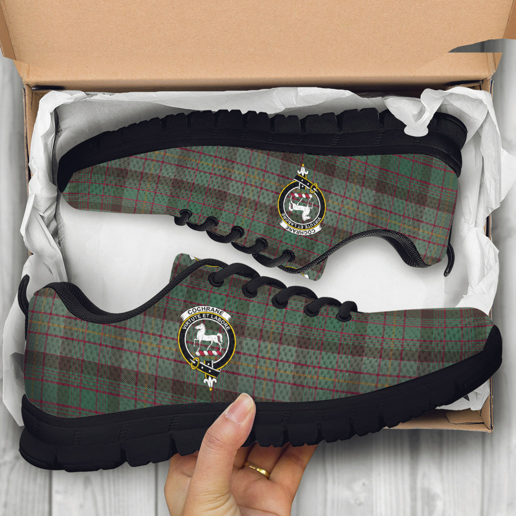 Cochrane Hunting Tartan Sneakers with Family Crest - Tartan Vibes Clothing