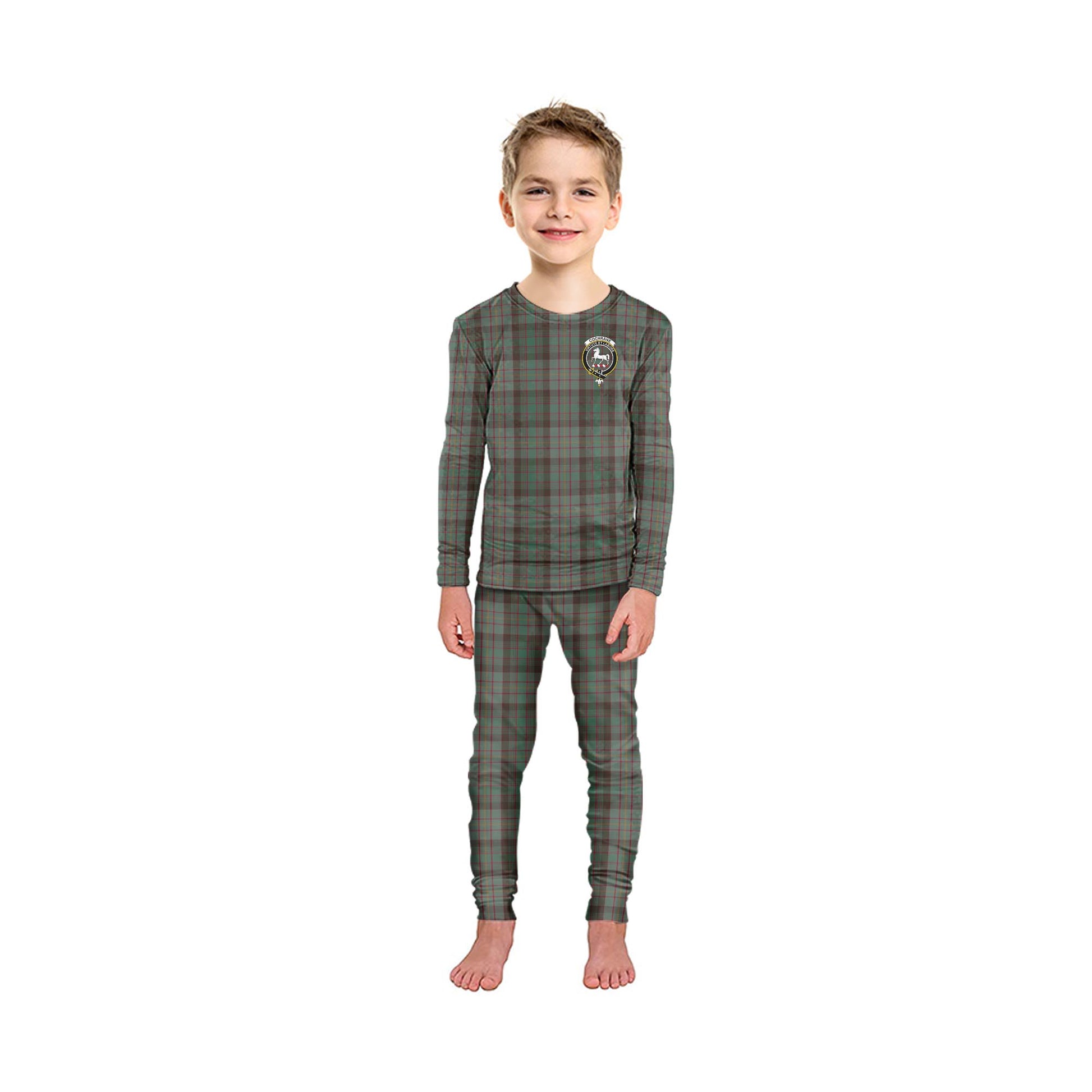 Cochrane Hunting Tartan Pajamas Family Set with Family Crest - Tartan Vibes Clothing